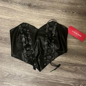 Shein leather top
